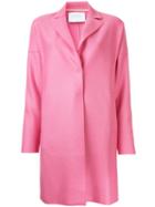 Harris Wharf London Single Breasted Coat, Size: 40, Pink/purple, Virgin Wool