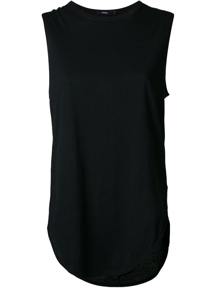 Bassike Scoop Hem Tank Top, Women's, Size: M, Black, Organic Cotton