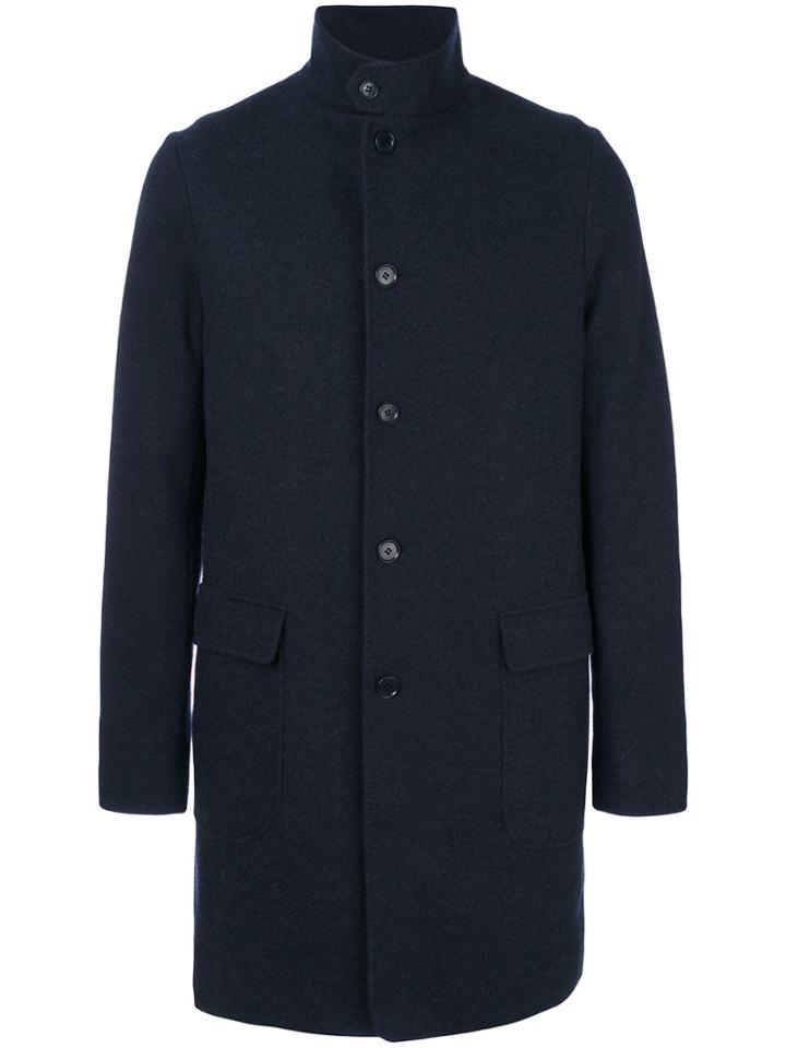 Loro Piana Band Collar Coat - Black