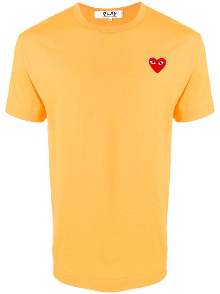 Comme Des Garçons Play Embroidered Heart T-shirt - Yellow