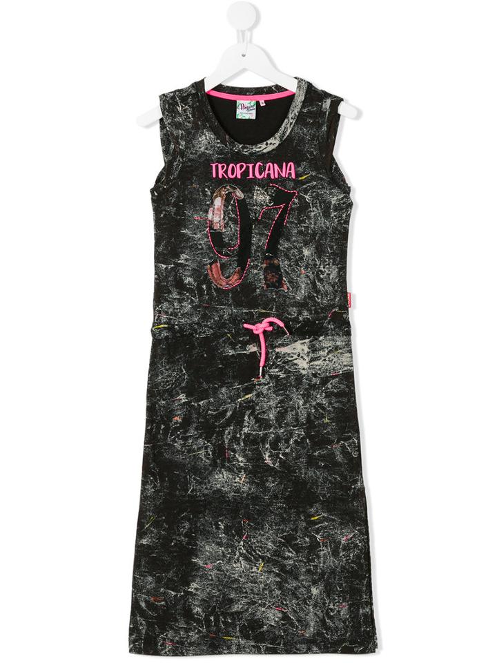 Vingino - Sleeveless Printed Dress - Kids - Cotton - 12 Yrs, Black