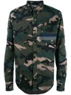 Valentino Camouflage Button Down Shirt, Men's, Size: 50, Green, Cotton