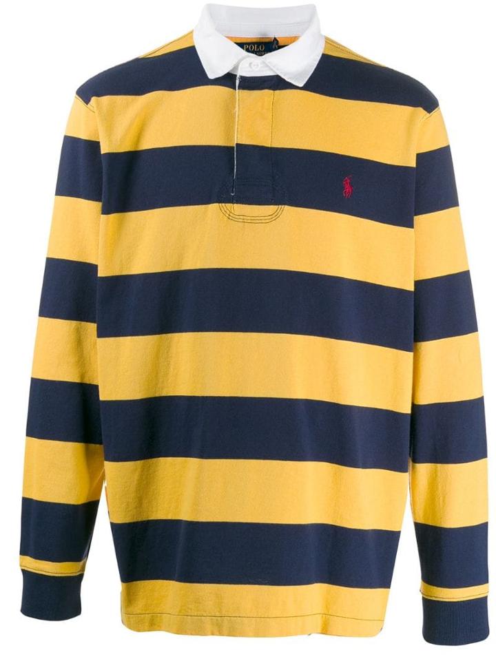 Ralph Lauren Stripe Print Polo Shirt - Blue