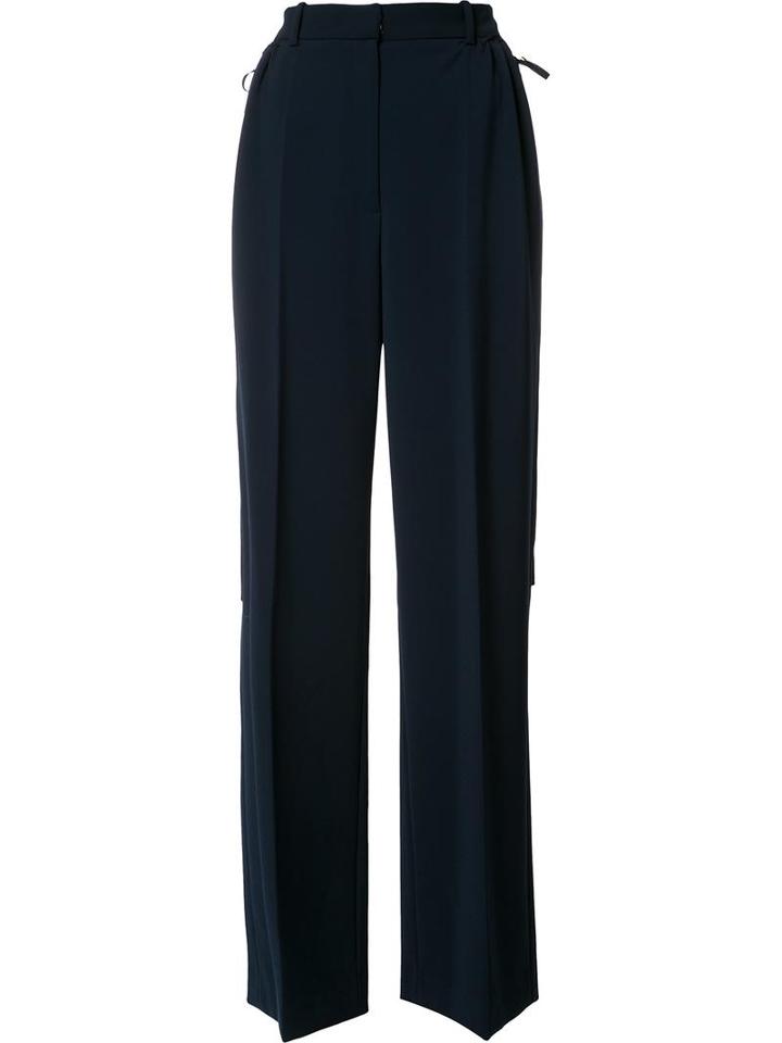 Adeam Flared Trousers, Women's, Size: 4, Blue, Polyester/polyurethane