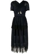 Self-portrait Lace Panel Midi Dress - Blue