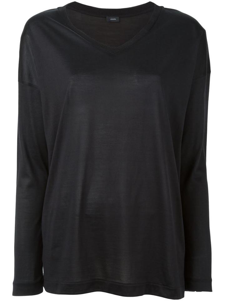 Joseph Ribbed V-neck Blouse