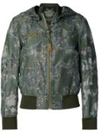 Mr & Mrs Italy Camouflage Print Bomber Jacket - Green