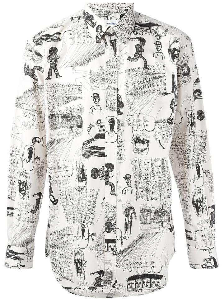 Comme Des Garçons Shirt Printed Shirt, Men's, Size: Large, Nude/neutrals, Cotton