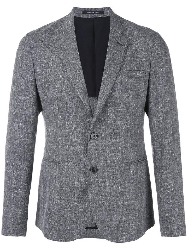 Two Button Blazer - Men - Cotton/linen/flax/viscose/virgin Wool - 48, Grey, Cotton/linen/flax/viscose/virgin Wool, Emporio Armani