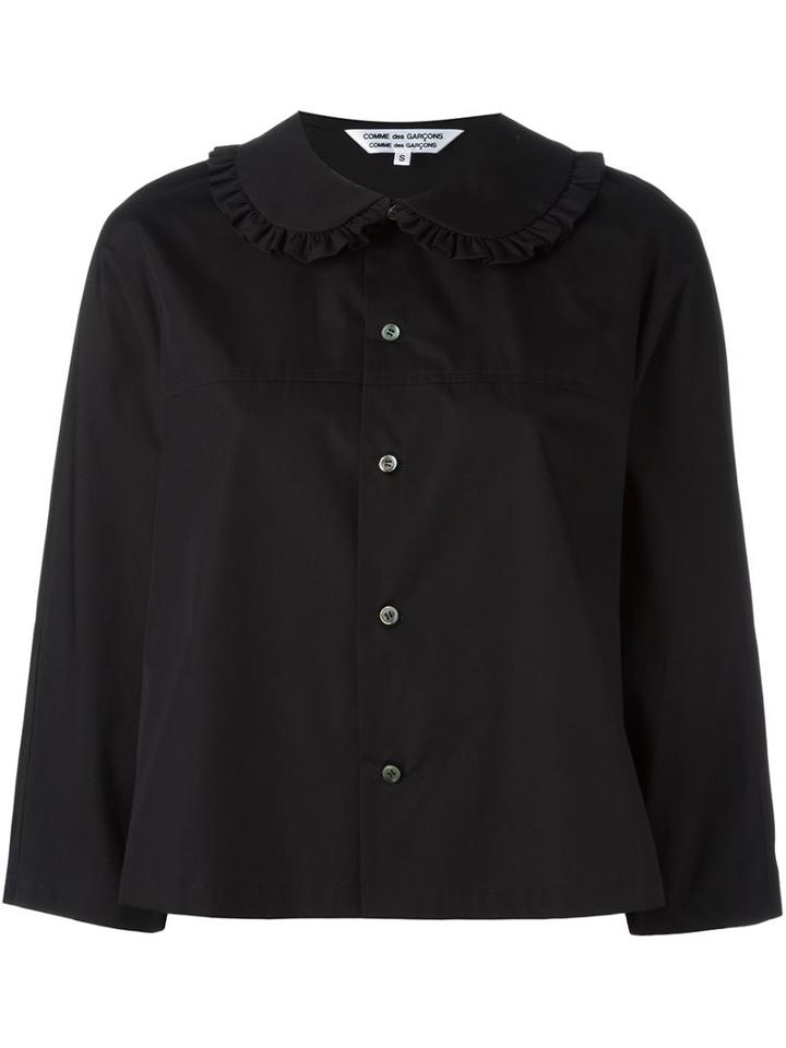 Comme Des Garçons Comme Des Garçons Rouched Collar Shirt, Women's, Size: Small, Black, Cotton