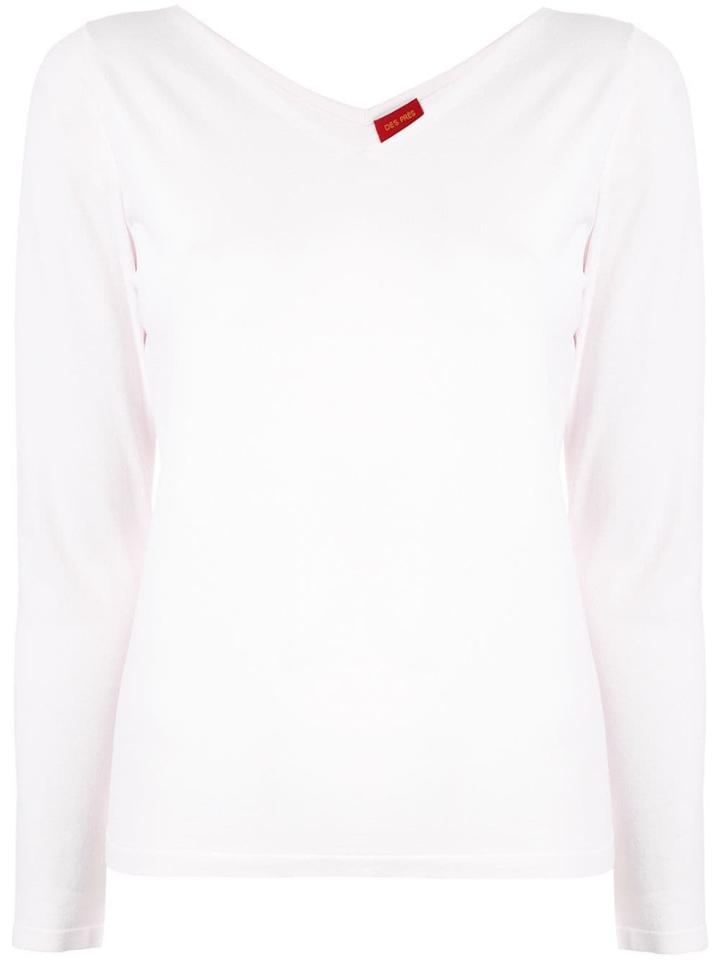 Des Prés V-neck Knitted Top - Pink