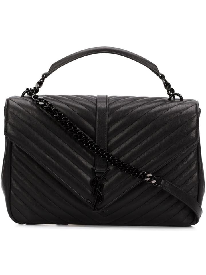 Saint Laurent - Large 'collège Monogram' Tote - Women - Leather/metal (other) - One Size, Black, Leather/metal (other)