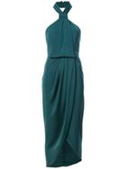 Shona Joy Halterneck Wrap Detail Dress - Green