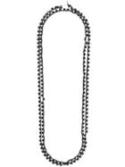 Ann Demeulemeester Long Crystal Chain Necklace - Black