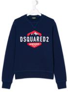 Dsquared2 Kids - Mountaineer Logo Print Sweatshirt - Kids - Cotton - 16 Yrs, Blue