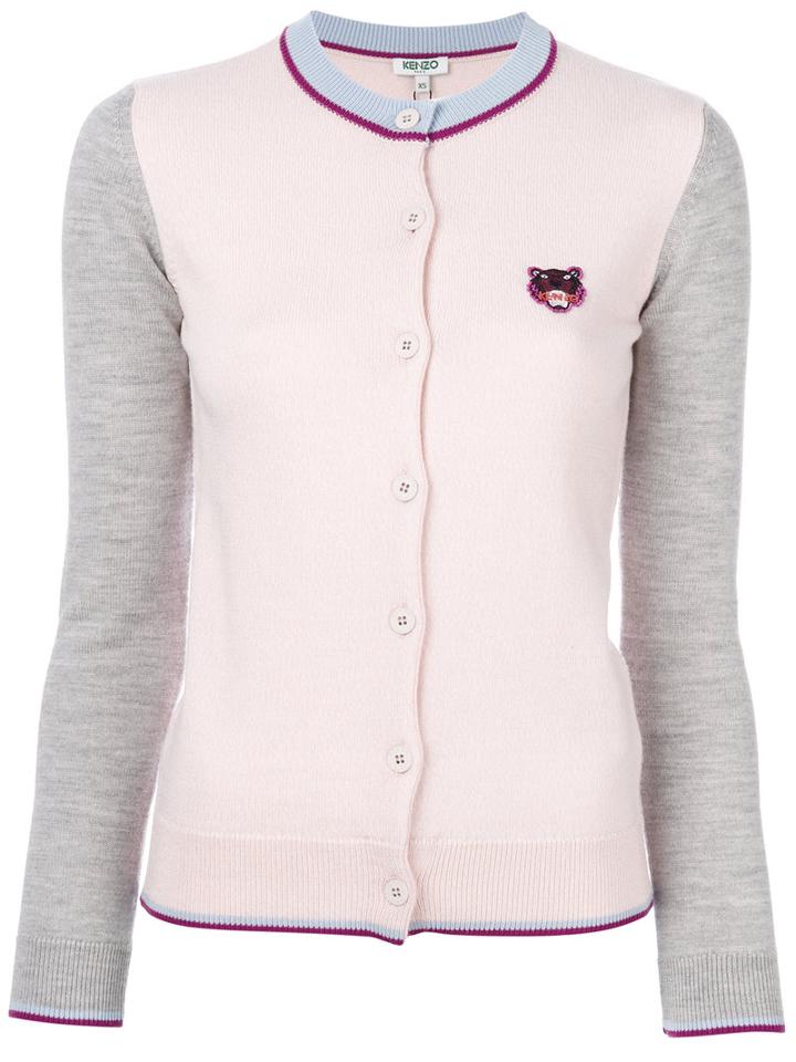Kenzo - Tiger Cardigan - Women - Wool - Xs, Pink/purple, Wool