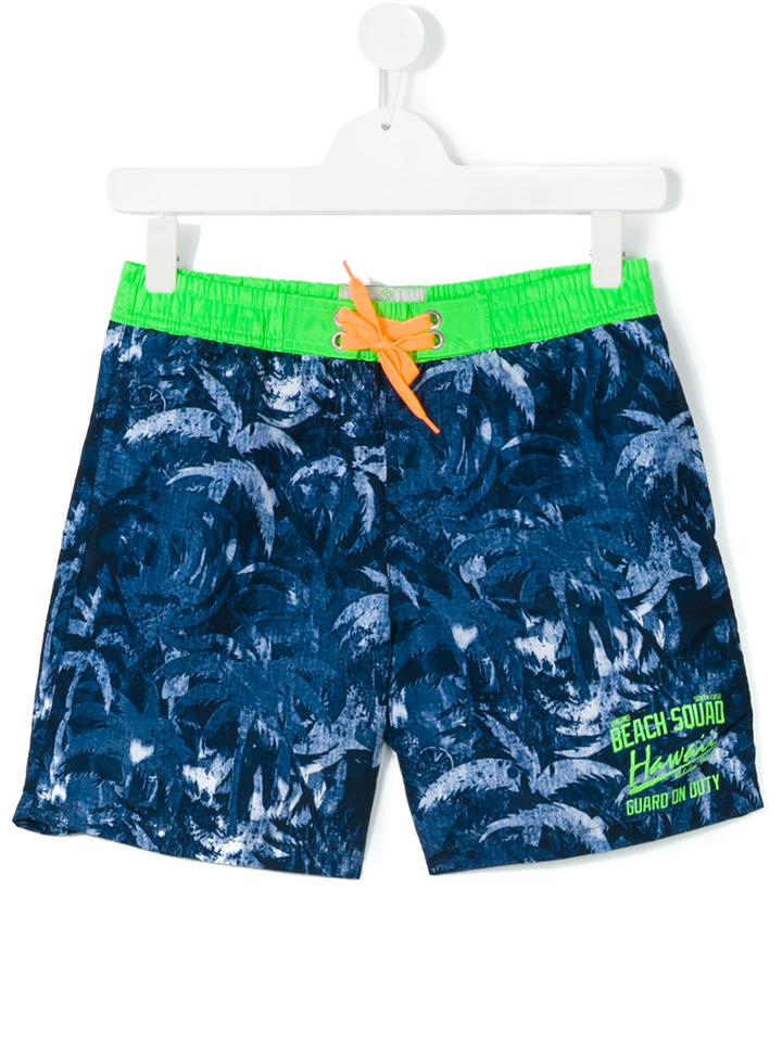 Vingino - Neon Detailing Swim Shorts - Kids - Polyester - 16 Yrs, Blue