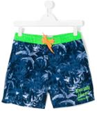 Vingino - Neon Detailing Swim Shorts - Kids - Polyester - 16 Yrs, Blue