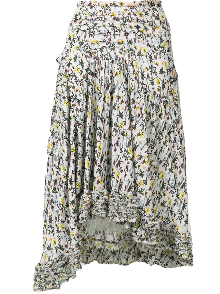 Chloé Printed Pleated Waist Skirt - Grey