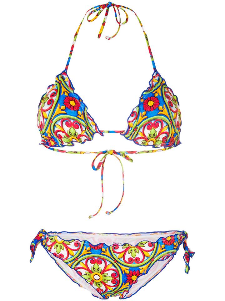 Mc2 Saint Barth Patterned Halterneck Bikini - Multicolour