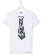 Karl Lagerfeld Kids Teen Tie Print T-shirt - White