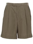 Kolor - Pleated Shorts - Men - Cotton/polyester - 4, Green, Cotton/polyester
