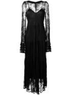 Black Coral Long Lace Dress