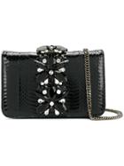 Emanuela Caruso Gemstone Embellished Small Crossbody Bag - Black