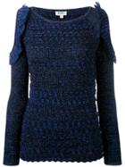 Kenzo Cut-out Sleeve Knitted Top - Blue