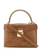 Lancaster Croco-effect Tote - Brown