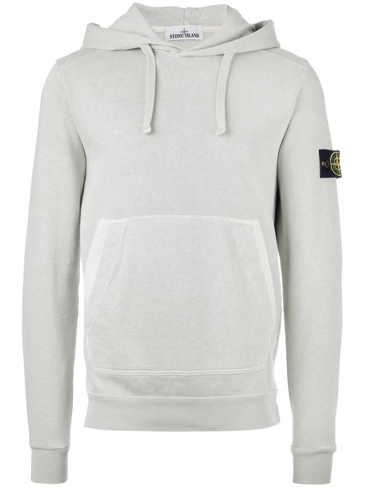 Stone Island 'ml' Hoodie, Men's, Size: Large, Grey, Cotton