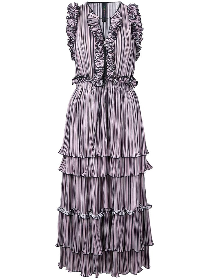 Romance Was Born Blossoming Pleat Dress - Pink & Purple