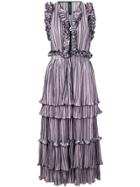 Romance Was Born Blossoming Pleat Dress - Pink & Purple