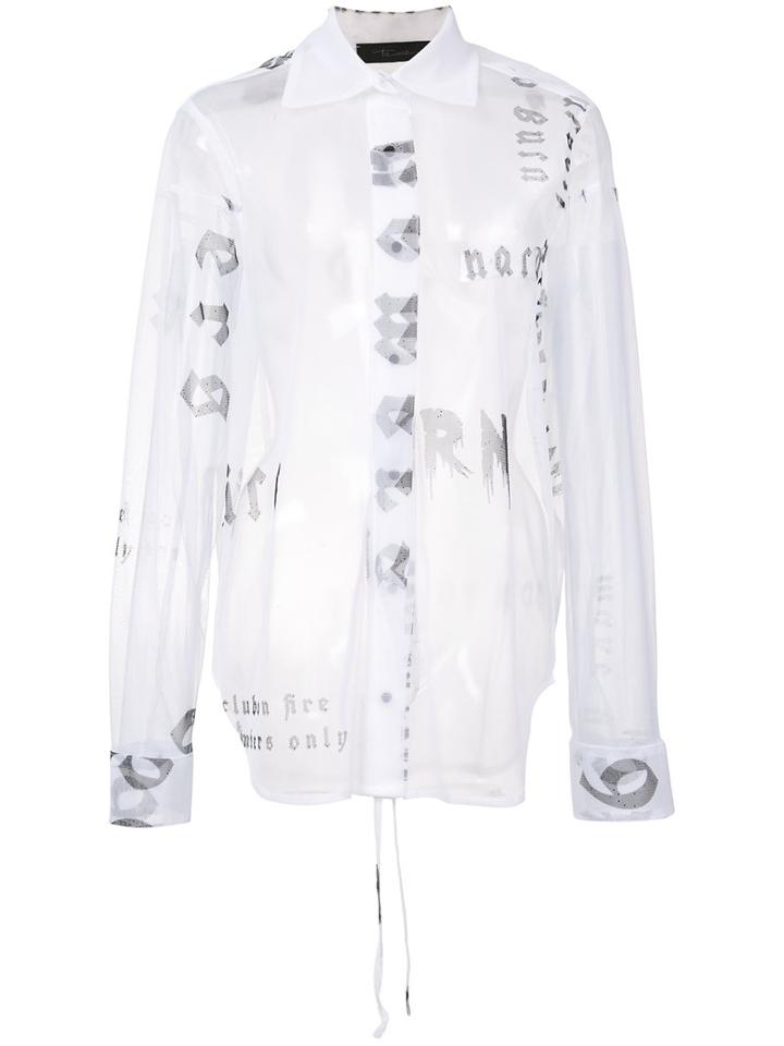 Area Di Barbara Bologna - 'words' Shirt - Women - Polyamide - One Size, Women's, White, Polyamide