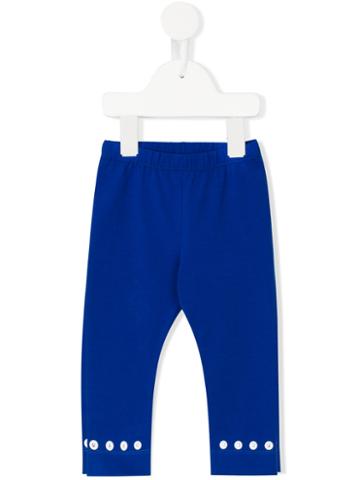 Simonetta - Button Appliqué Leggings - Kids - Cotton/spandex/elastane - 18 Mth, Blue