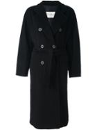 Max Mara Double Breasted Coat, Women's, Size: 38, Black, Polyester/cupro/viscose/virgin Wool