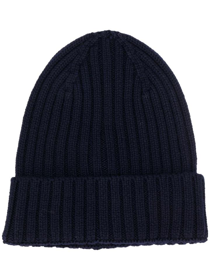 Woolrich Ribbed Beanie Hat - Blue