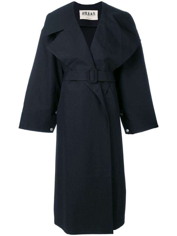 A.w.a.k.e. Oversized Belted Coat - Black