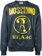 Moschino Trompe-l'oeil Print Sweatshirt, Men's, Size: 46, Grey, Cotton/polyester