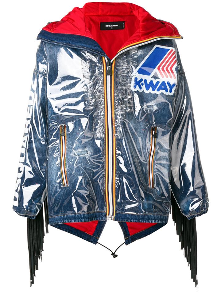 Dsquared2 K-way Fringed Jacket - Blue