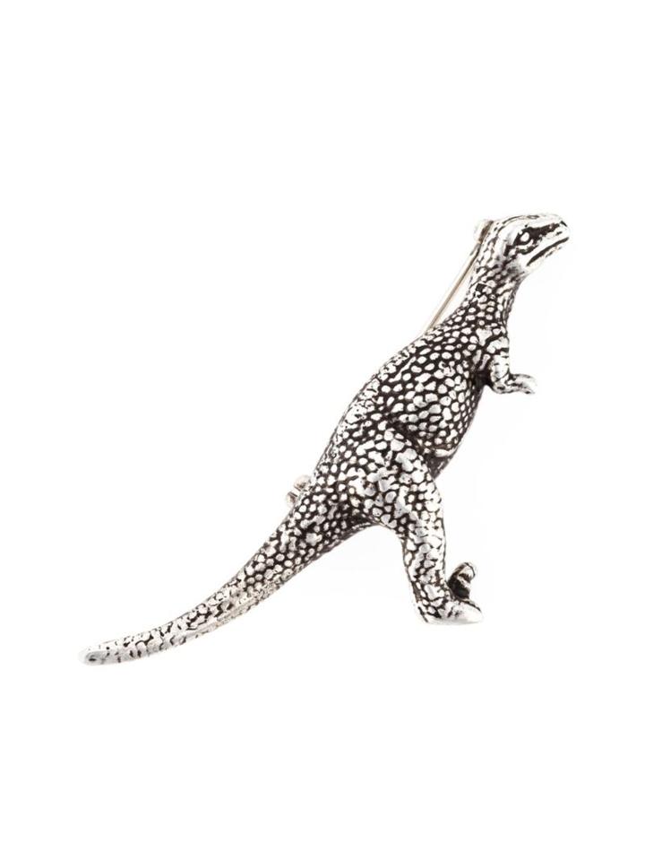 Saint Laurent Dinosaur Brooch, Men's, Metallic