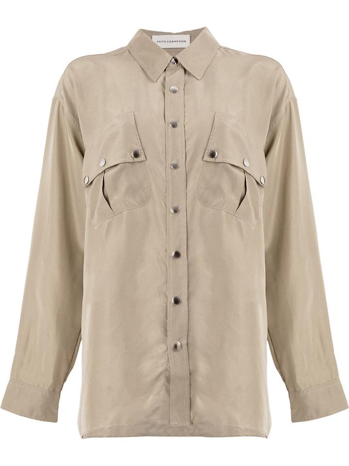 Faith Connexion Oversized Shirt - Brown