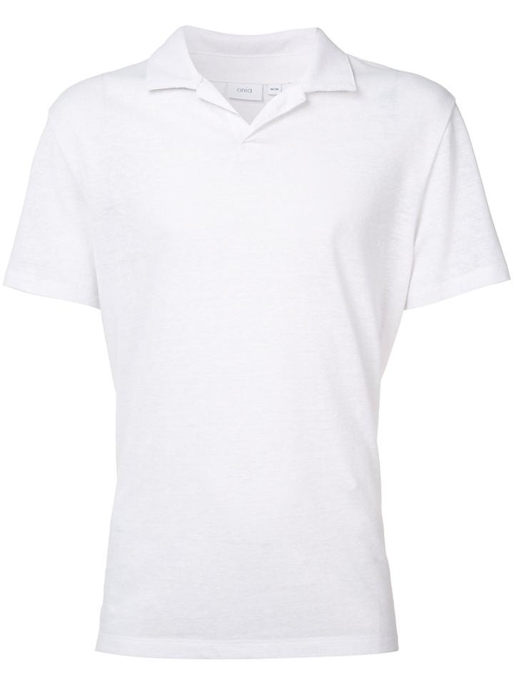Onia - Shaun Polo - Men - Linen/flax/polyester - M, White, Linen/flax/polyester
