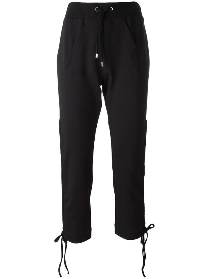 Moschino Drawstring Track Pants, Women's, Size: 42, Black, Cotton/other Fibers