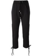 Moschino Drawstring Track Pants, Women's, Size: 42, Black, Cotton/other Fibers
