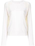 Chloé Lace Insert Sweater - White