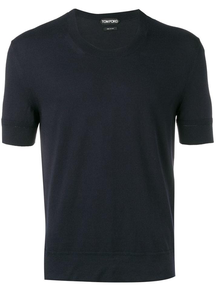 Tom Ford Short-sleeve Fitted Sweater - Blue