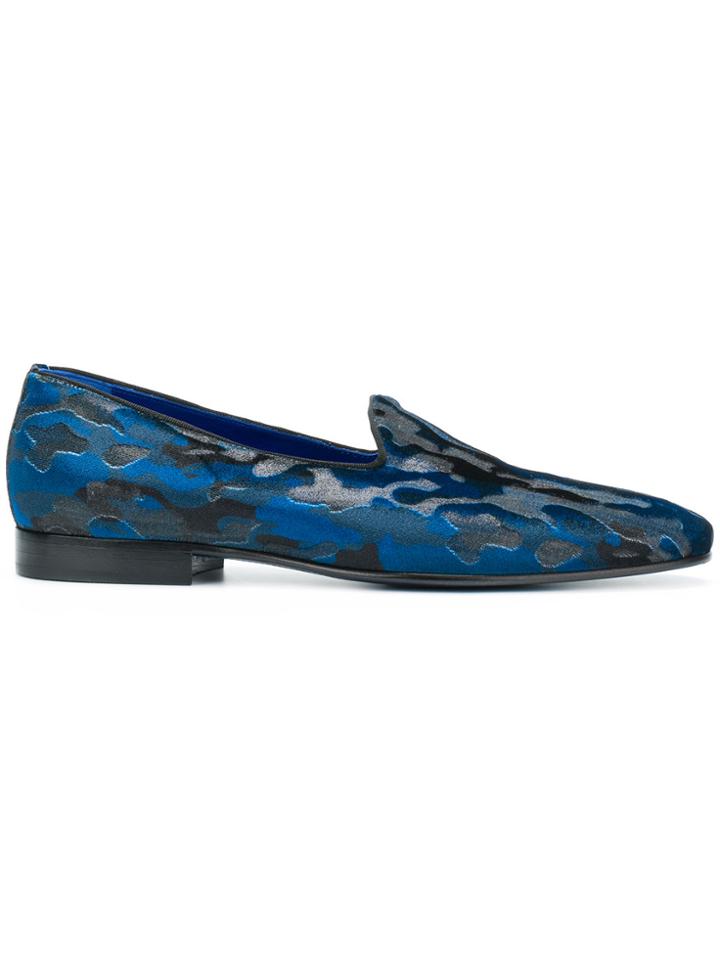 Leqarant Velvet Camouflage Loafers - Blue