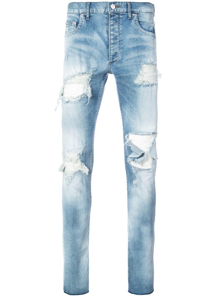 Fagassent Distressed Skinny Jeans - Blue