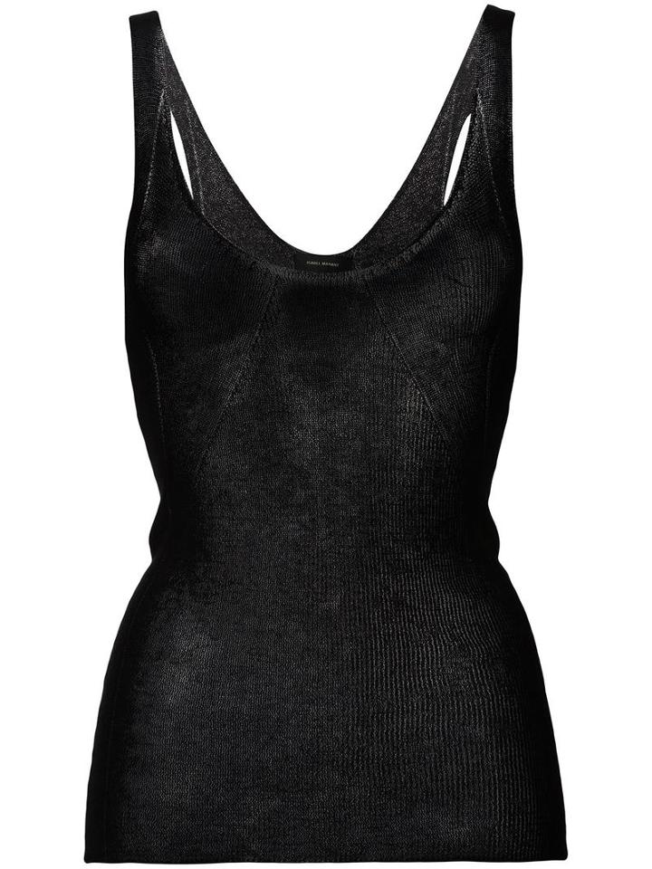 Isabel Marant Atlee Tank Top, Women's, Size: 38, Black, Cotton/polyamide